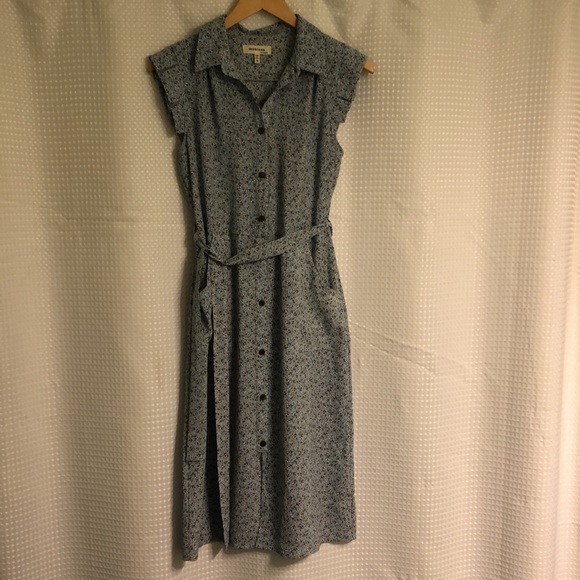 Flutter sleeve blue dress - Picture 3 of 4